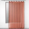 Voilage a anneaux 140 x 240 cm voile tissé Linka Terracotta
