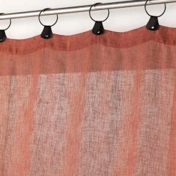 Voilage a anneaux 140 x 240 cm voile tissé Linka Terracotta