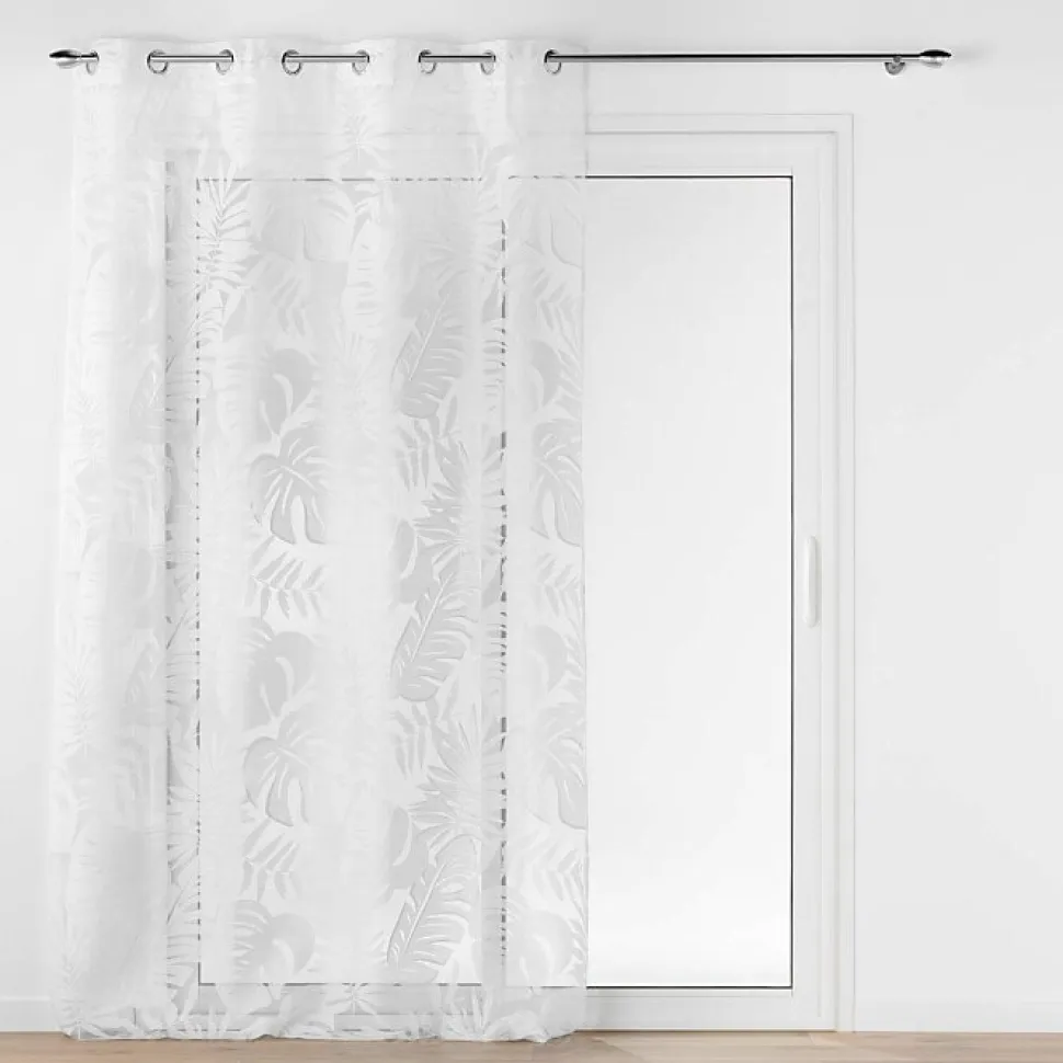 Voilage a oeillets 140 x 240 cm voile dévoré métallisé Magnolia