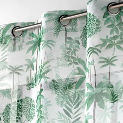 Voilage a oeillets 140 x 240 cm voile sablé imprimé Amazonia Vert