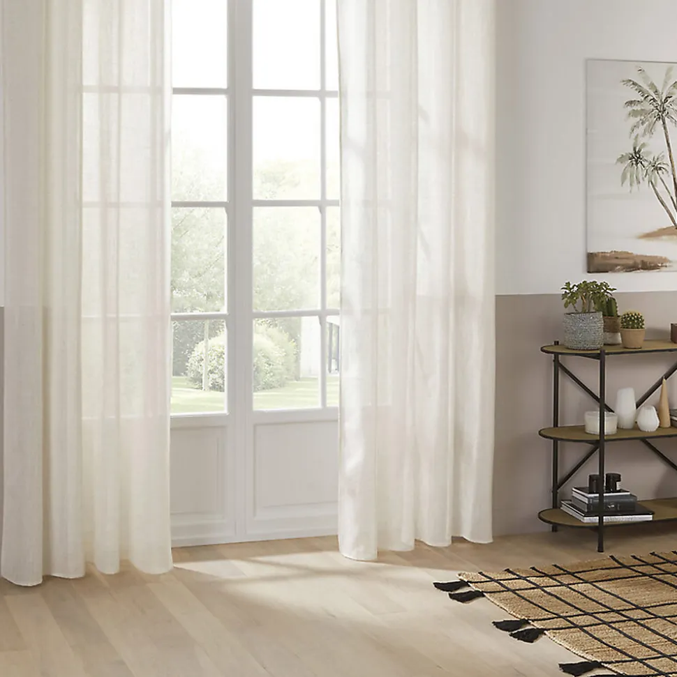 Voilage Alla - lin - beige - 140x240 cm - Atmosphera