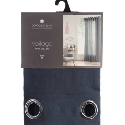 Voilage Ana - bleu orage - 140x240 cm - Atmosphera