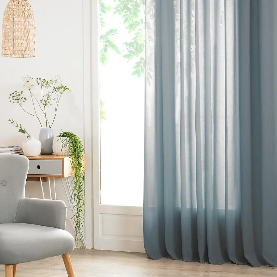 Voilage Ana - bleu orage - 140x240 cm - Atmosphera