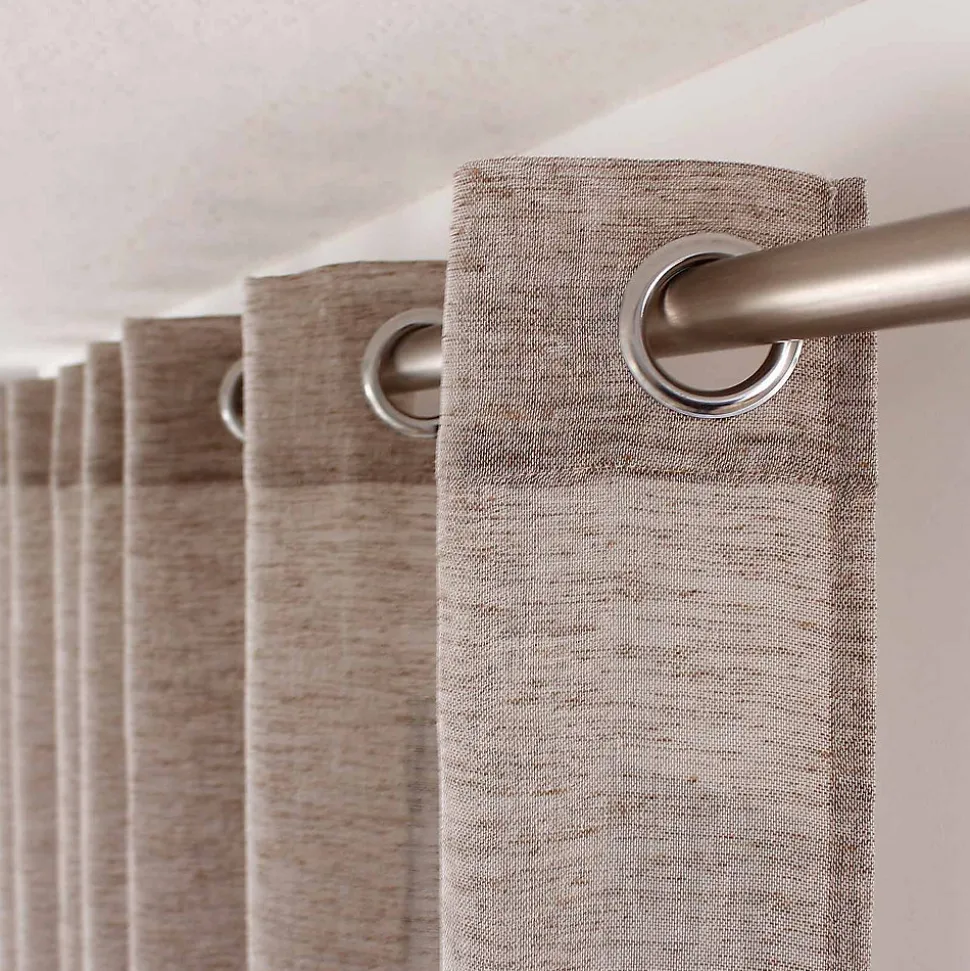 Voilage aspect lin grande largeur Oeko-tex. (300x240 cm - Taupe)