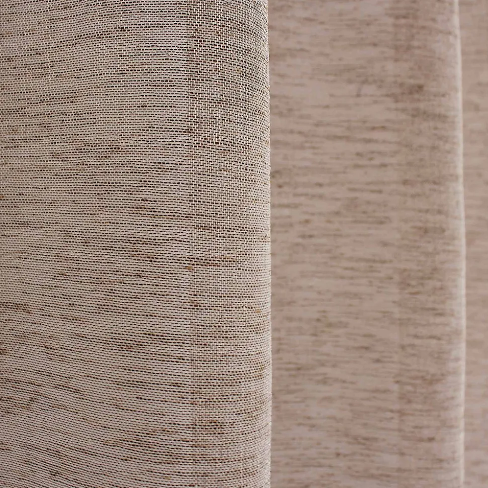 Voilage aspect lin grande largeur Oeko-tex. (300x240 cm - Taupe)