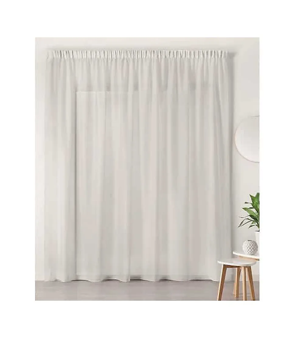 Voilage Blanc en Galon Fronceur - 420 x 240 cm - Blanc