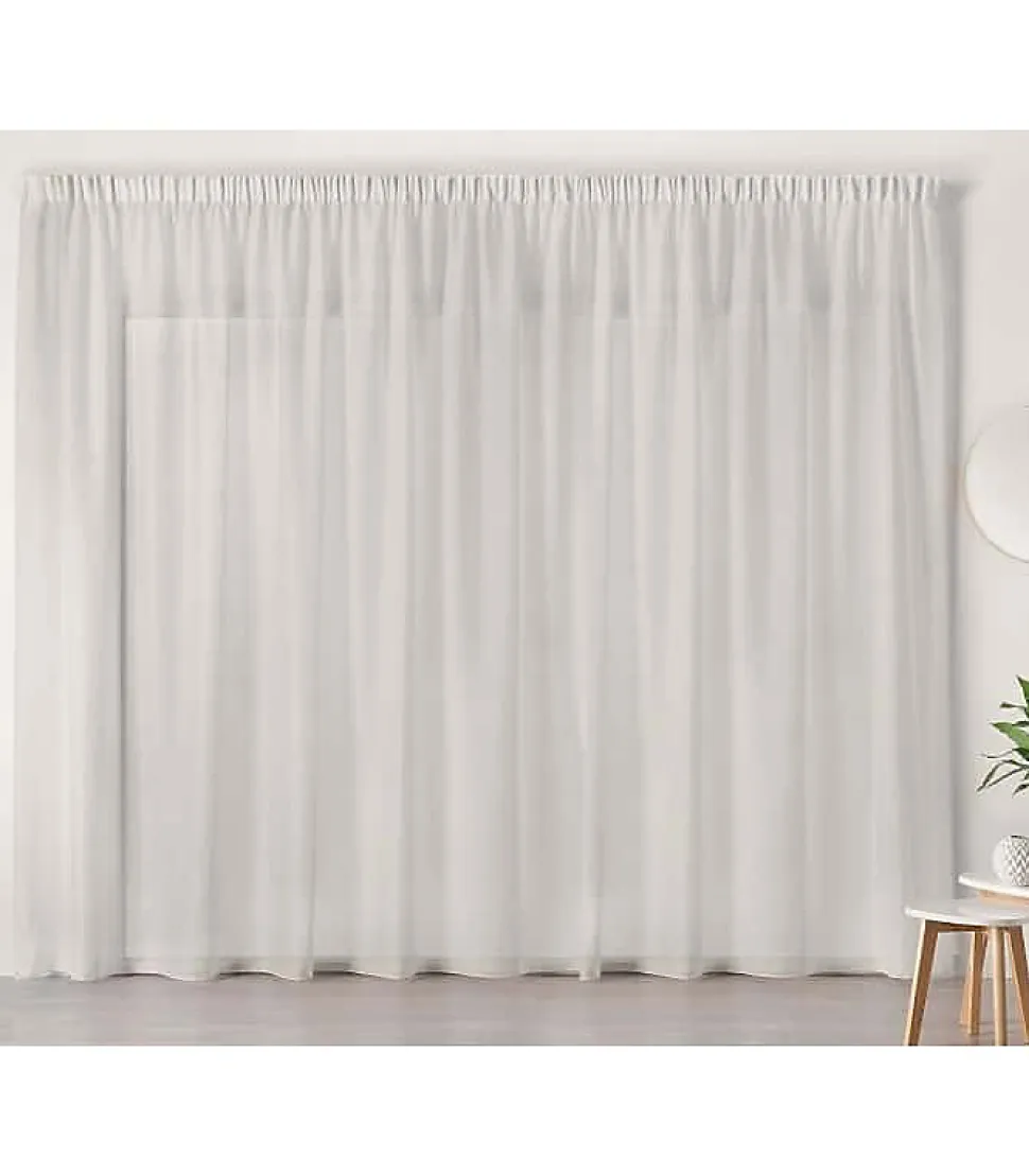 Voilage Blanc en Galon Fronceur - 420 x 240 cm - Blanc