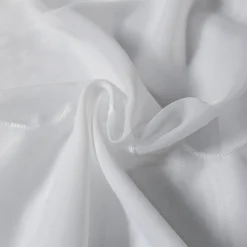 Voilage brodé cornely à galon fronceur (420x245 cm - Blanc)