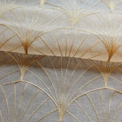 Voilage brodé style art déco (140x240 cm - Lin)
