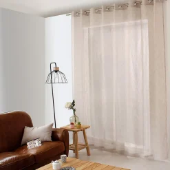 Voilage effet lin grande largeur 300x240cm - 300x240cm - Naturel
