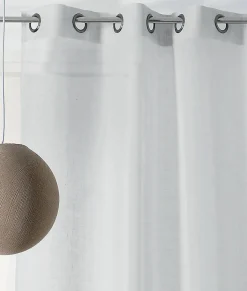 Voilage en lin Linder L.145 x H.260 cm gris perle