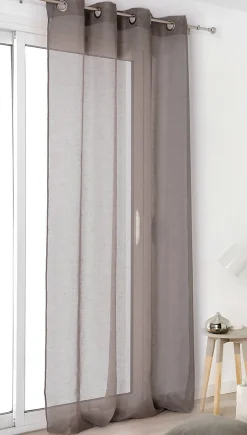 Voilage en lin Linder L.145 x H.260 cm marron brun