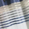 Voilage en Organza rayé et Coloré (140x260 cm - Bleu)