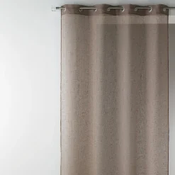 Voilage en étamine unie et fils lurex (140x240 cm - Taupe)