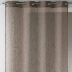 Voilage en étamine unie et fils lurex (140x240 cm - Taupe)