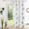 Voilage Etamine Brodé Ronds Mêlés blanc (140x240 cm - Blanc cassé)