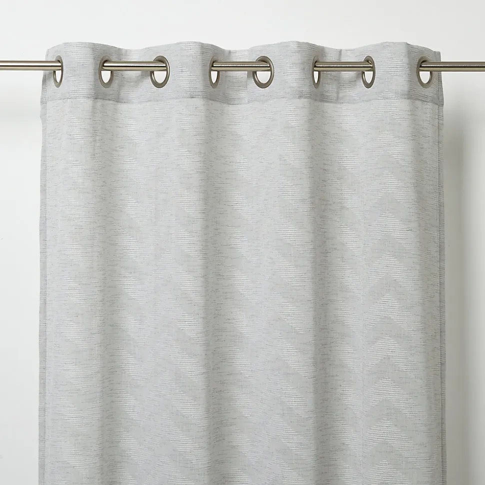 Voilage GoodHome Cormack gris l.140 x H.260 cm