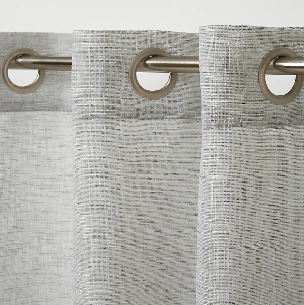 Voilage GoodHome Cormack gris l.140 x H.260 cm
