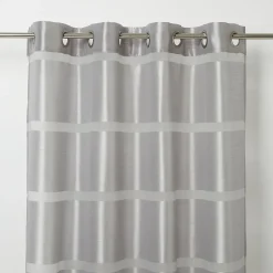 Voilage GoodHome Dokkle gris clair l.140 x H.300 cm