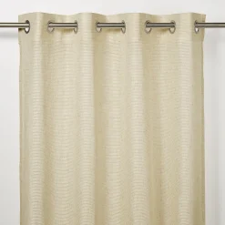 Voilage GoodHome Fola coloris naturel l.140 x h.260 cm