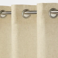 Voilage GoodHome Fola coloris naturel l.140 x h.260 cm