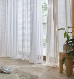 Voilage GoodHome Fola coloris naturel l.140 x h.260 cm