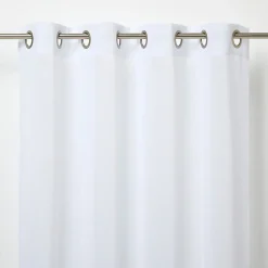 Voilage GoodHome Howley blanc l.140 x H.260 cm