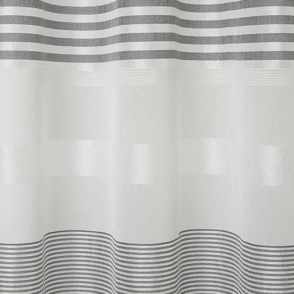 Voilage GoodHome Iris gris l.140 x H.260 cm