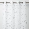 Voilage GoodHome Pyrite blanc motifs gris foncé l.140 x H.260 cm