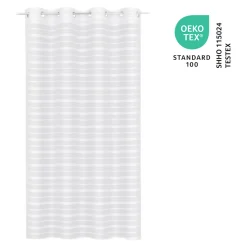 Voilage GoodHome Wakea blanc l.140 x H.260 cm