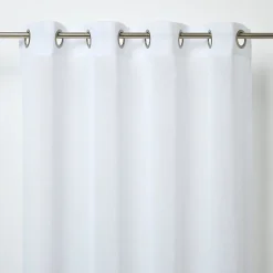 Voilage GoodHome Yena blanc l.140 x H.260 cm