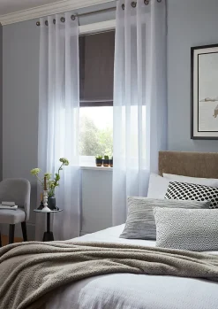 Voilage GoodHome Yena blanc l.140 x H.260 cm