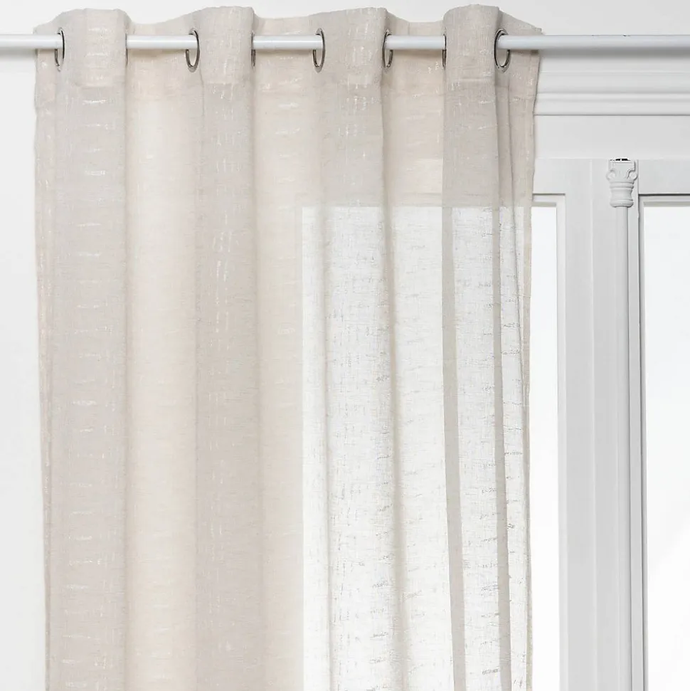 Voilage imprimé Fred beige 140x240cm - Atmosphera