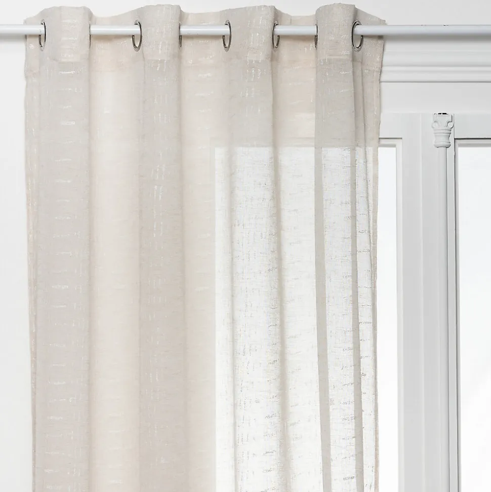 Voilage imprimé Fred beige 140x240cm - Atmosphera