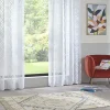 Voilage Jacquard "Sama" tamisant 140 x 240 cm Atmosphera - Blanc