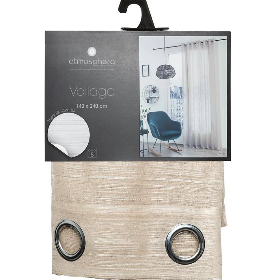 Voilage Louis - beige - 140x240 cm - Atmosphera