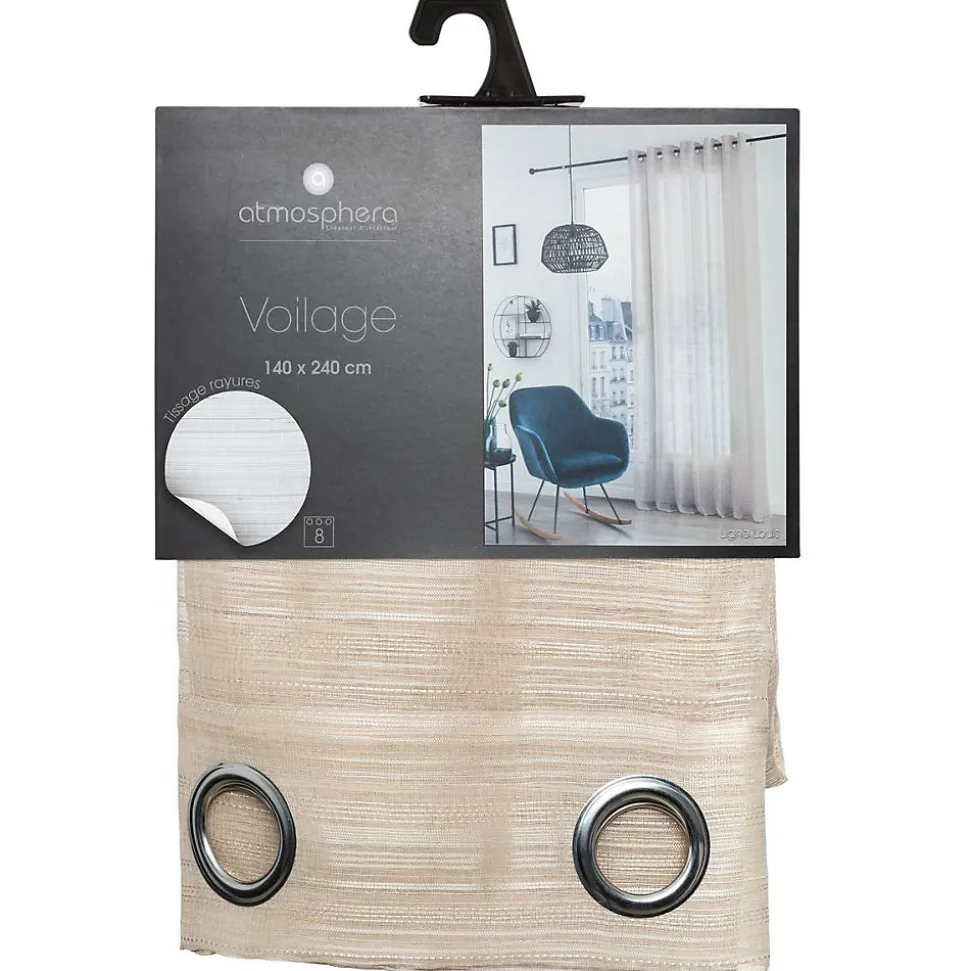 Voilage Louis - beige - 140x240 cm - Atmosphera