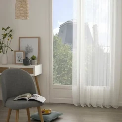 Voilage "Moly" tamisant 135 x 240 cm Atmosphera - Blanc