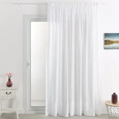 Voilage Poly-lin brodé Cornely (240x240 cm - Blanc)