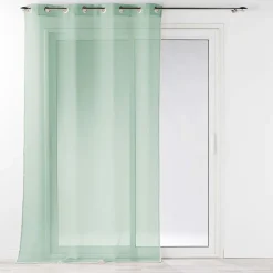 Voilage sablé à finition brodée (140x240 cm - Sauge)