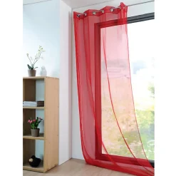 Voilage sablé - Monna - Rouge - 135x260 cm