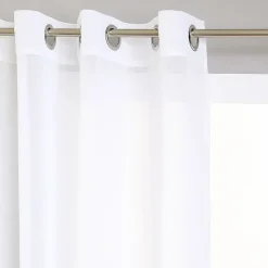 Voilage étamine tamisant 140 x 240 cm Atmosphera - Blanc