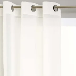 Voilage étamine tamisant 140 x 240 cm Atmosphera - Ivoire