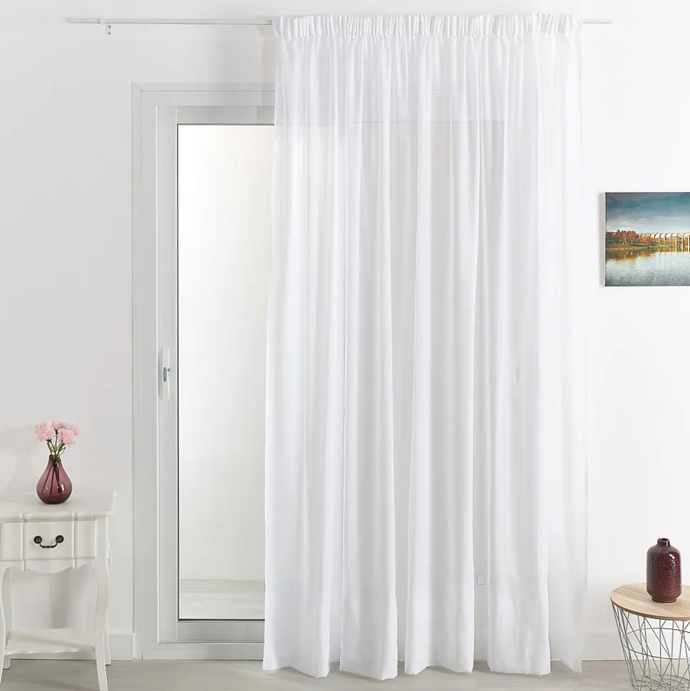 Voilage tamisant à galon fronceur (160x240 cm - Blanc)