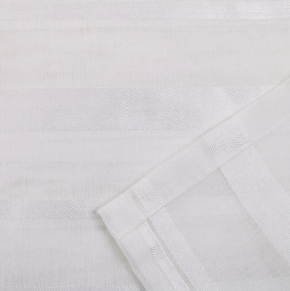 Voilage tamisant à œillets effet jacquard Wakea blanc satin L.260 x l.140cm GoodHome