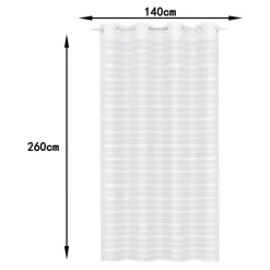 Voilage tamisant à œillets effet jacquard Wakea blanc satin L.260 x l.140cm GoodHome