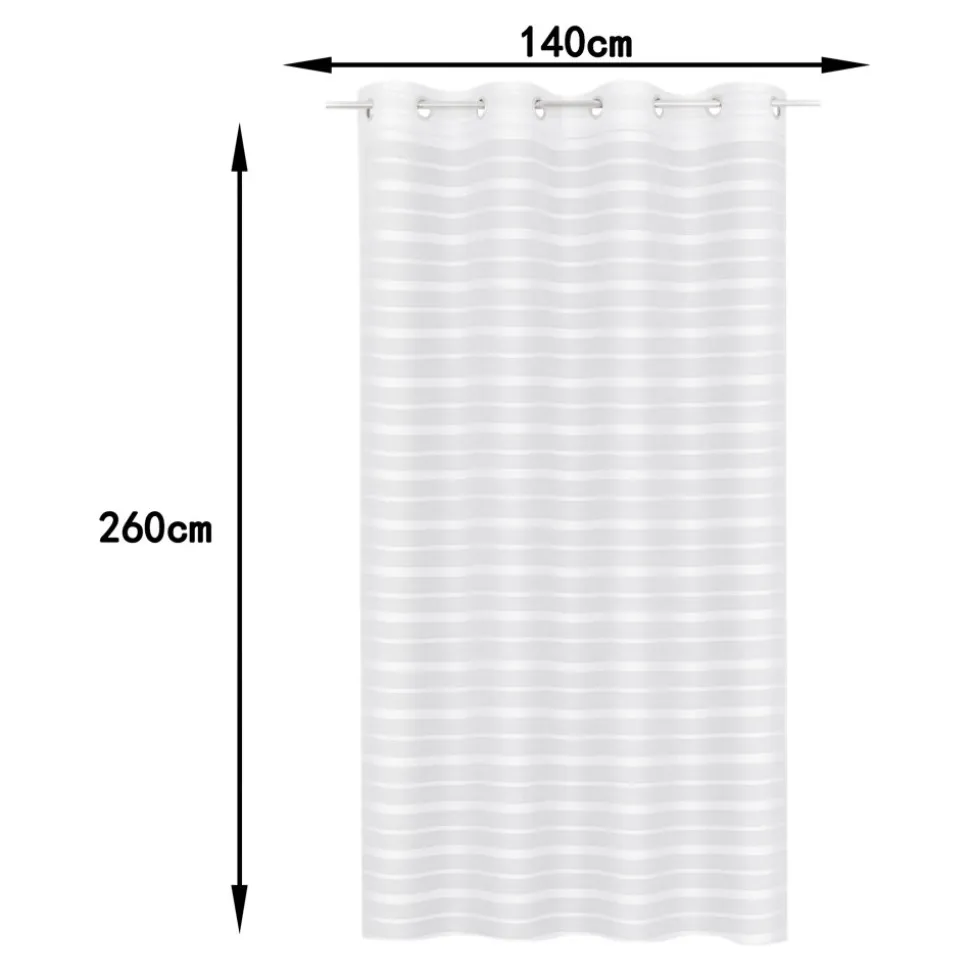 Voilage tamisant à œillets effet jacquard Wakea blanc satin L.260 x l.140cm GoodHome