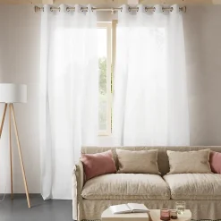 Voilage tamisant à œillets effet lin Howley blanc L.260 x l.140cm GoodHome