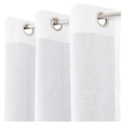 Voilage tamisant à œillets effet lin Howley blanc L.260 x l.140cm GoodHome