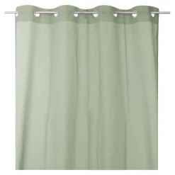 Voilage tamisant à œillets effet lin Tongi vert sauge L.260 x l.140cm GoodHome